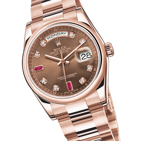 Replica Rolex Day-Date 36 Watches With Everose Gold Hands